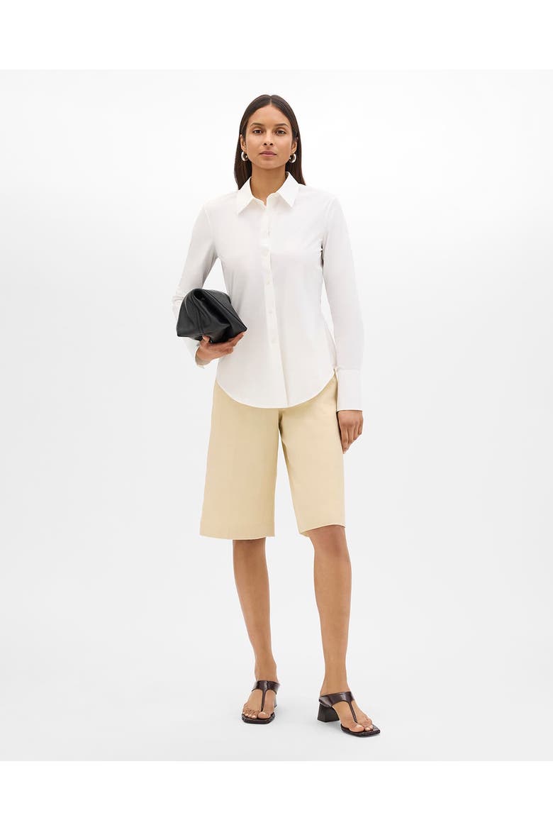 Poplin Bias Shirt, Main, color, White