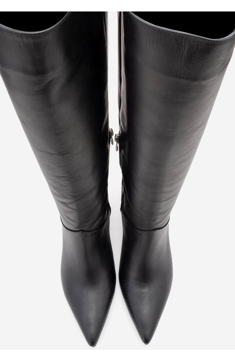 Forever & Always Shoes Merla Leather Block Heel Boot, Alternate, color, Black