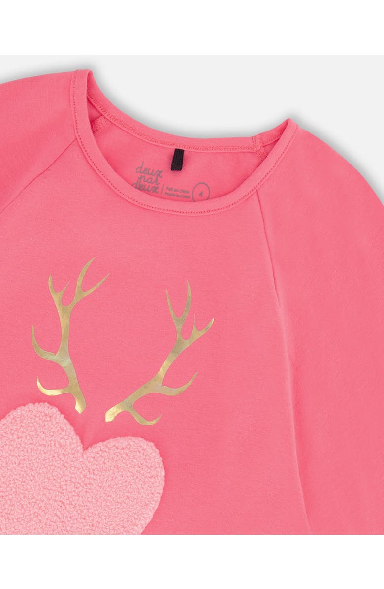 Deux par Deux Girl's Raglan Sleeve T-Shirt With Print Candy Pink, Alternate, color, 