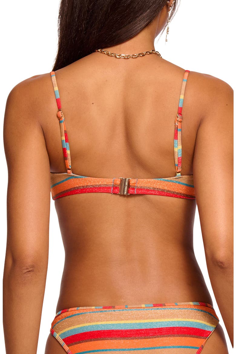 Mona Metallic Stripe Underwire Swim Top, Alternate, color, FLAME GLITTER STRIPE