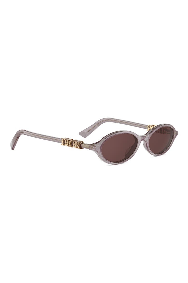 'DiorTreasure R1I 51mm Oval Sunglasses, Alternate, color, GREY/ OTHER / BROWN