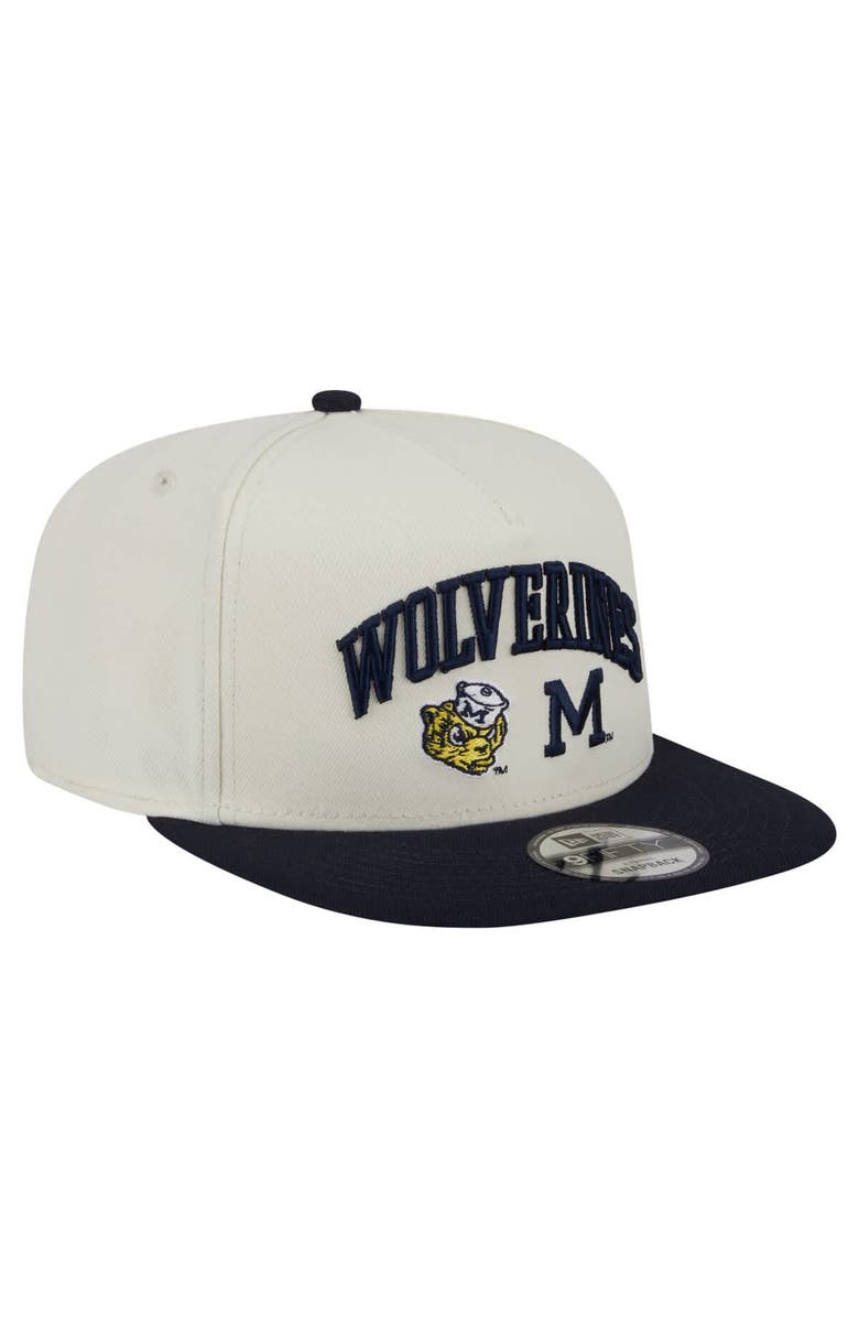 New Era Men's New Era White Michigan Wolverines Collegiate 9FIFTY A-Frame Snapback Hat, Alternate, color, White