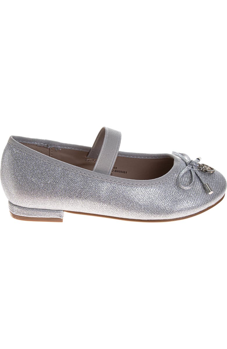 BADGLEY MISCHKA Dress Shoes for Girls Elegant Glitter Finish Classic Formal, Alternate, color, Silver