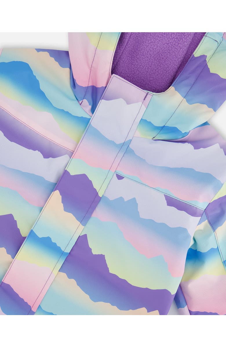 Deux par Deux Little Kids Unisex Printed Mid-Season One-Piece Outerwear Mauve And Blue, Pink Mountain, Alternate, color, 