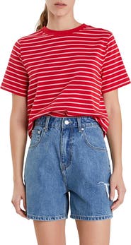 English Factory Striped Cotton Jersey Short Sleeve T-Shirt