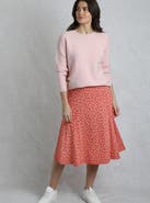 Weird Fish Romaro Printed Jersey Midi Skirt