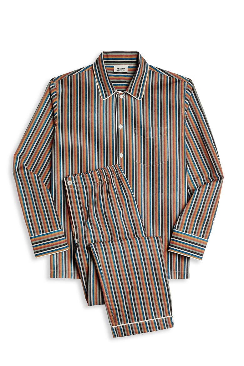 Henry Pajama Set, Alternate, color, Woodblock Stripe