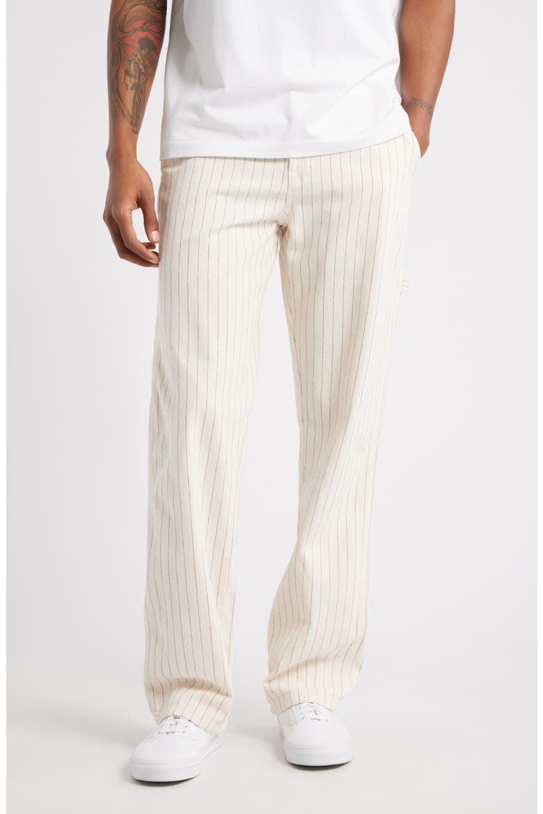 Service Stripe Canvas Carpenter Pants, Main, color, EGRET