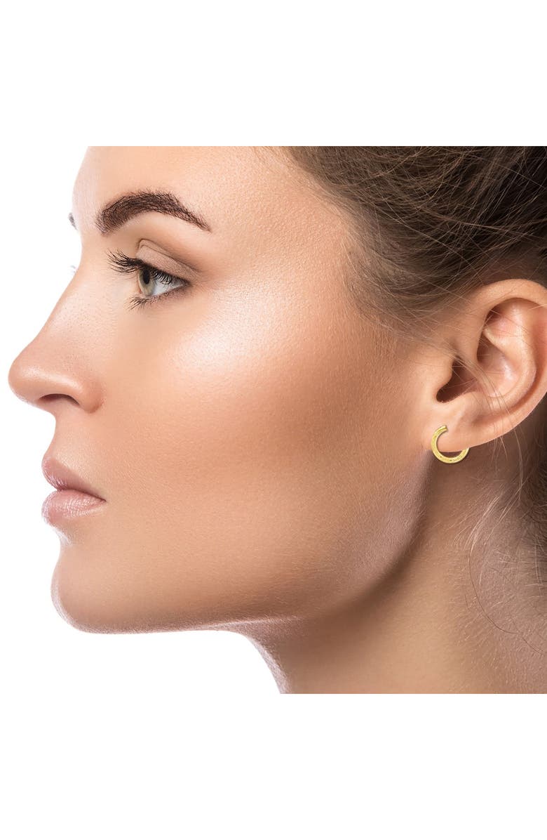 A&M 14K Gold Diamond Cut Hoop Earrings, Alternate, color, Yellow