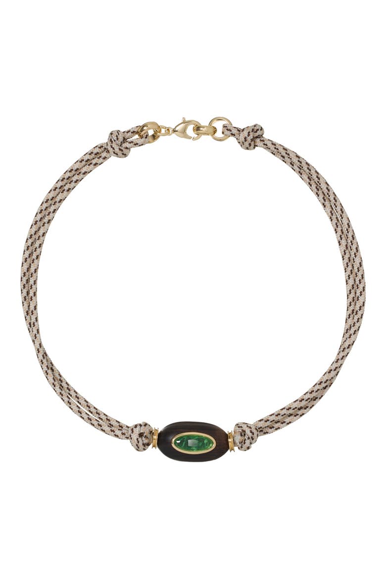The Driftwood Collar Cord Necklace, Main, color, BROWN/ OFF WHITE