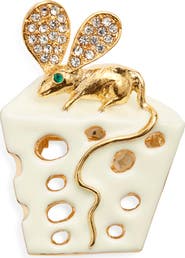 Kenneth Jay Lane Mouse & Cheese Pin