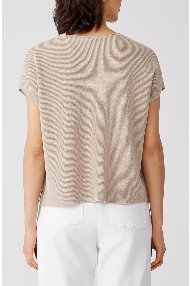 Rib Knit Organic Linen Blend Box Top, Alternate, color, NATURAL