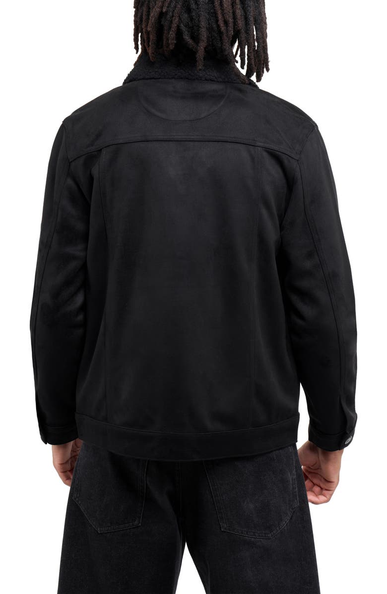 XRAY Faux Fur Collar Faux Suede Jacket, Alternate, color, Black