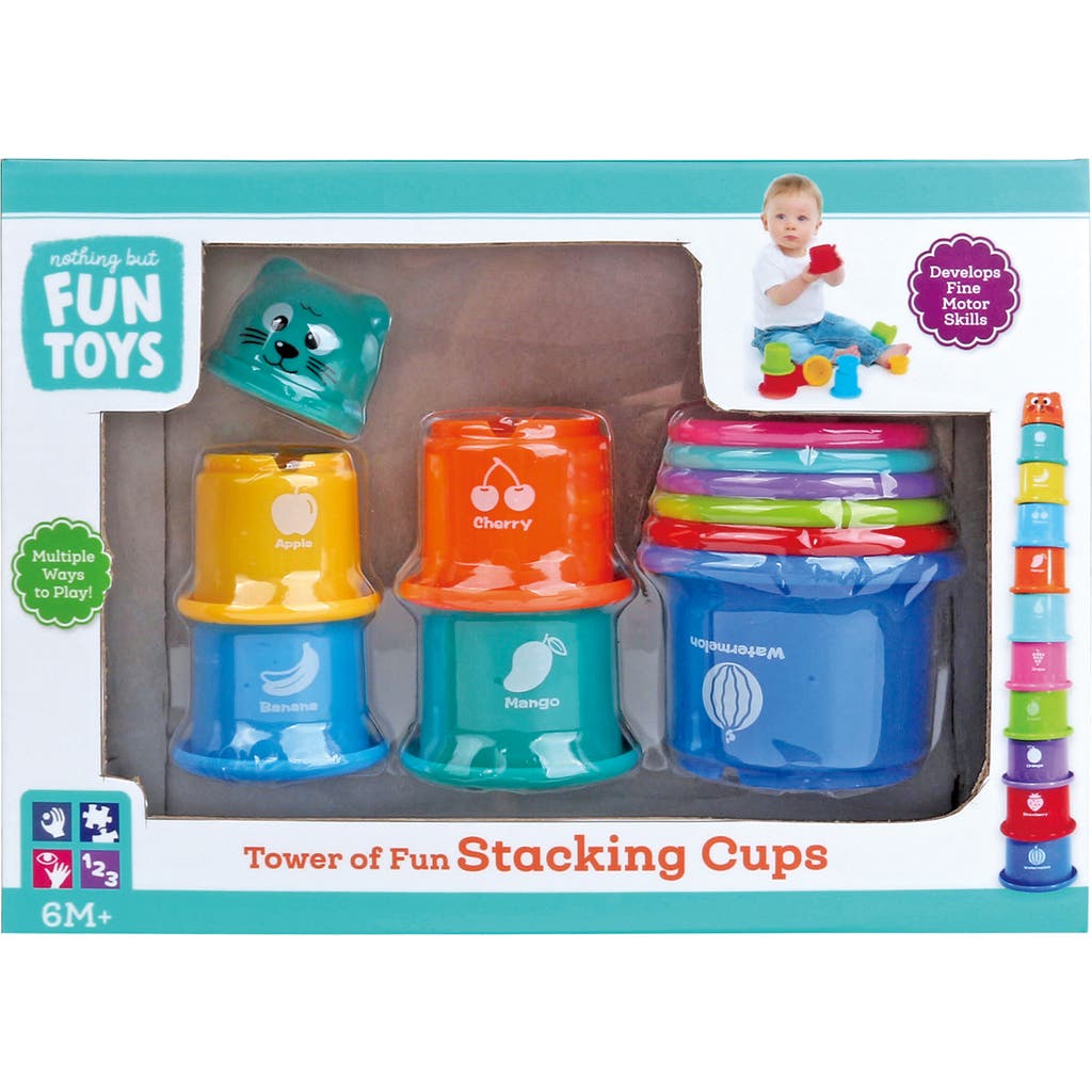 Nothing But Fun Toys Tower Of Fun Stacking Cups, 10 Pieces, 6 Mo+ In Multi