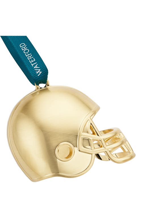 Waterford Footballl Helmet Ornament In Gold