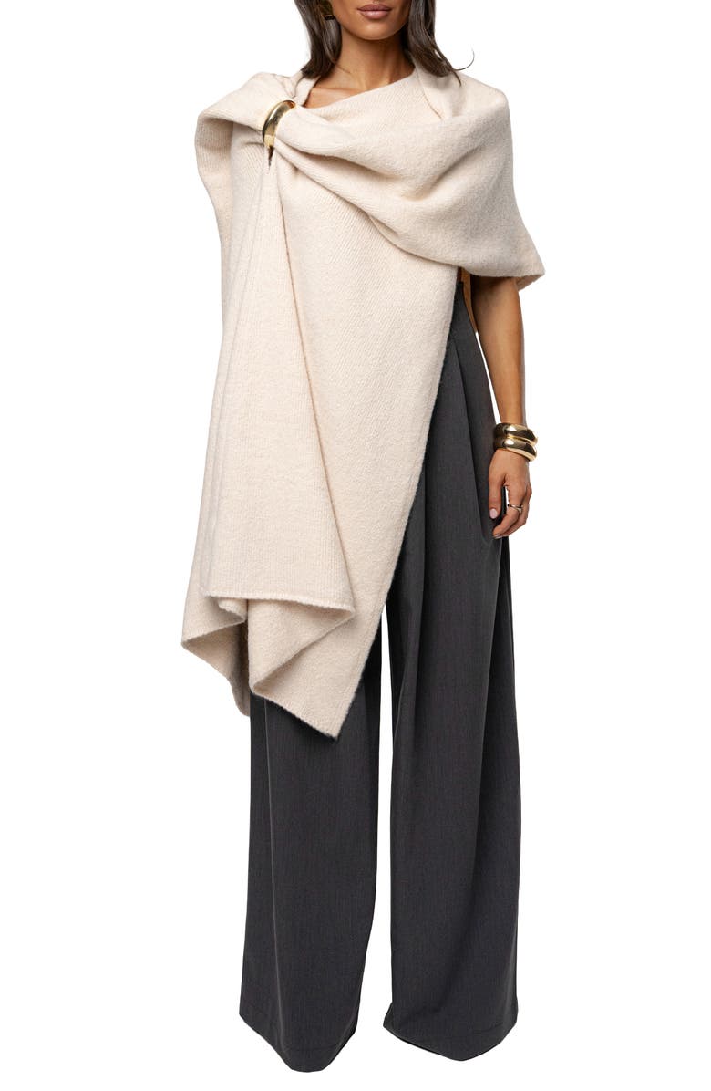 JLUXLABEL Radiance Knit Shawl, Alternate, color, Ivory
