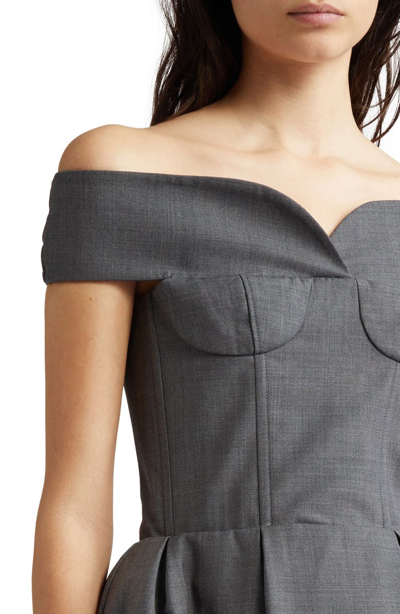 Waist Cinched Off the Shoulder Minidress