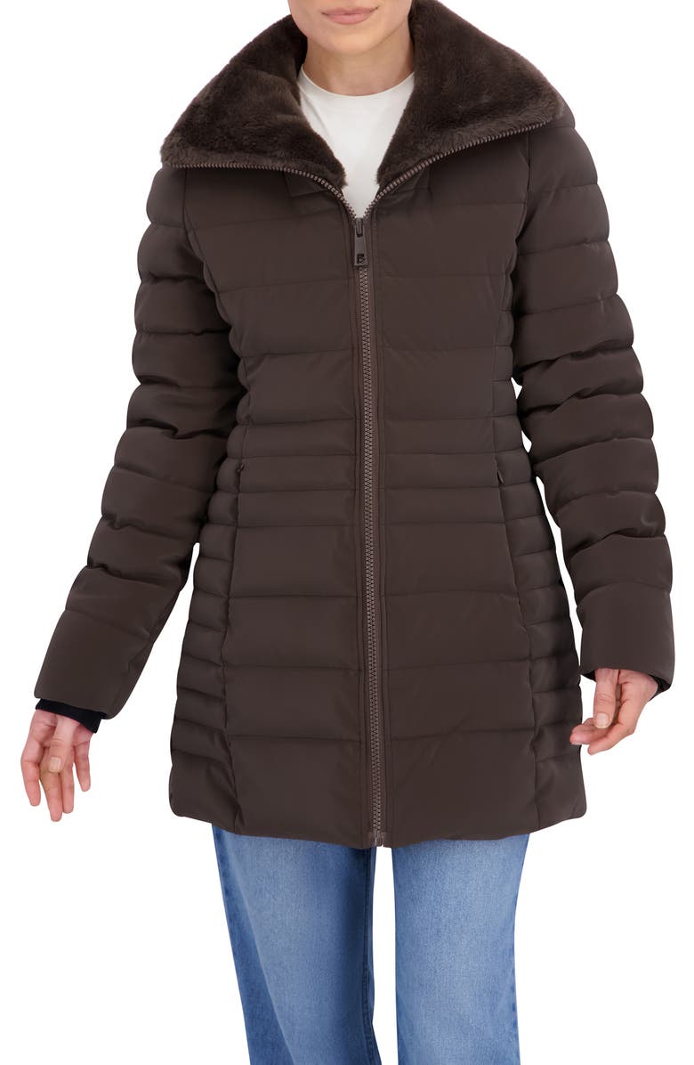 Ookie & Lala Carbon Stadium Puffer Jacket, Alternate, color, Brown