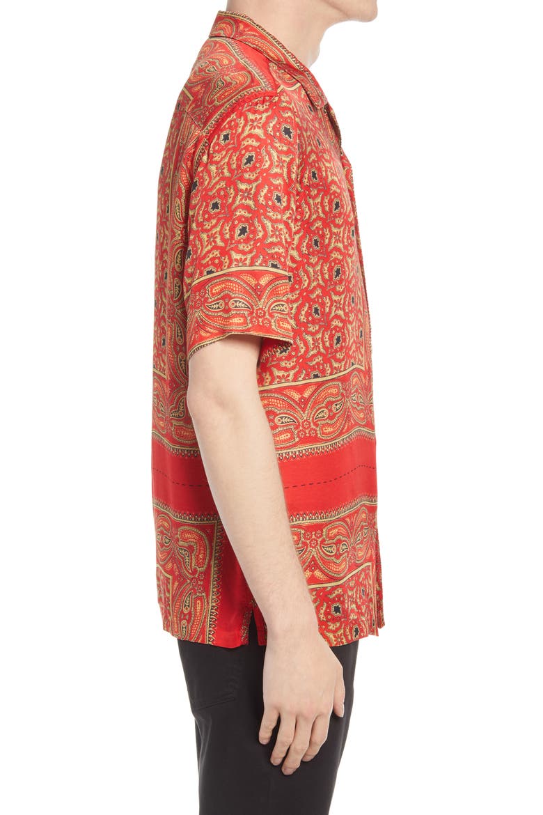 Sinaloa Relaxed Fit Short Sleeve Button-Up Shirt, Alternate, color, INFERNAL RED