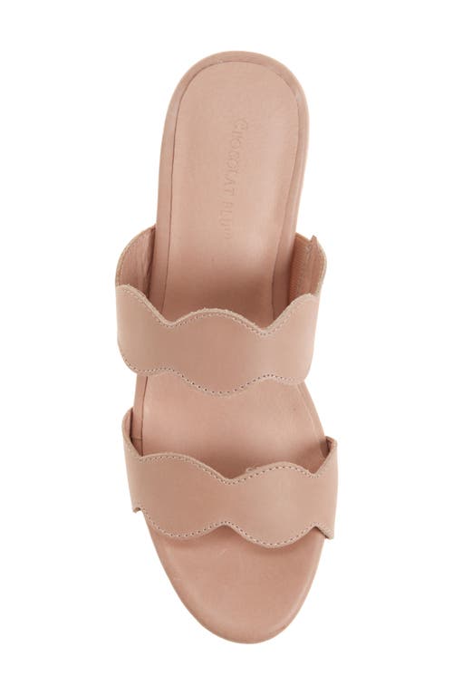 Chocolat Blu Fira Platform Wedge Slide Sandal In Rose Leather