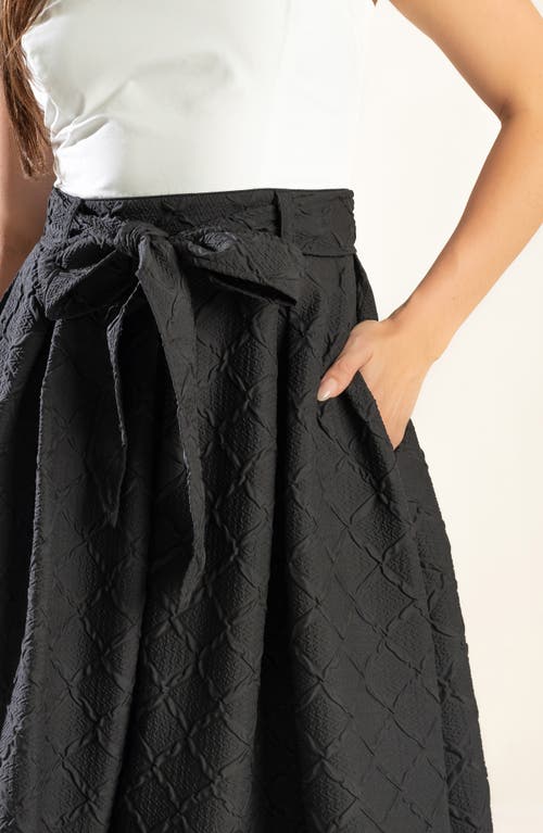 Freemarket Jacquard Skirt A-line Dress In White Black
