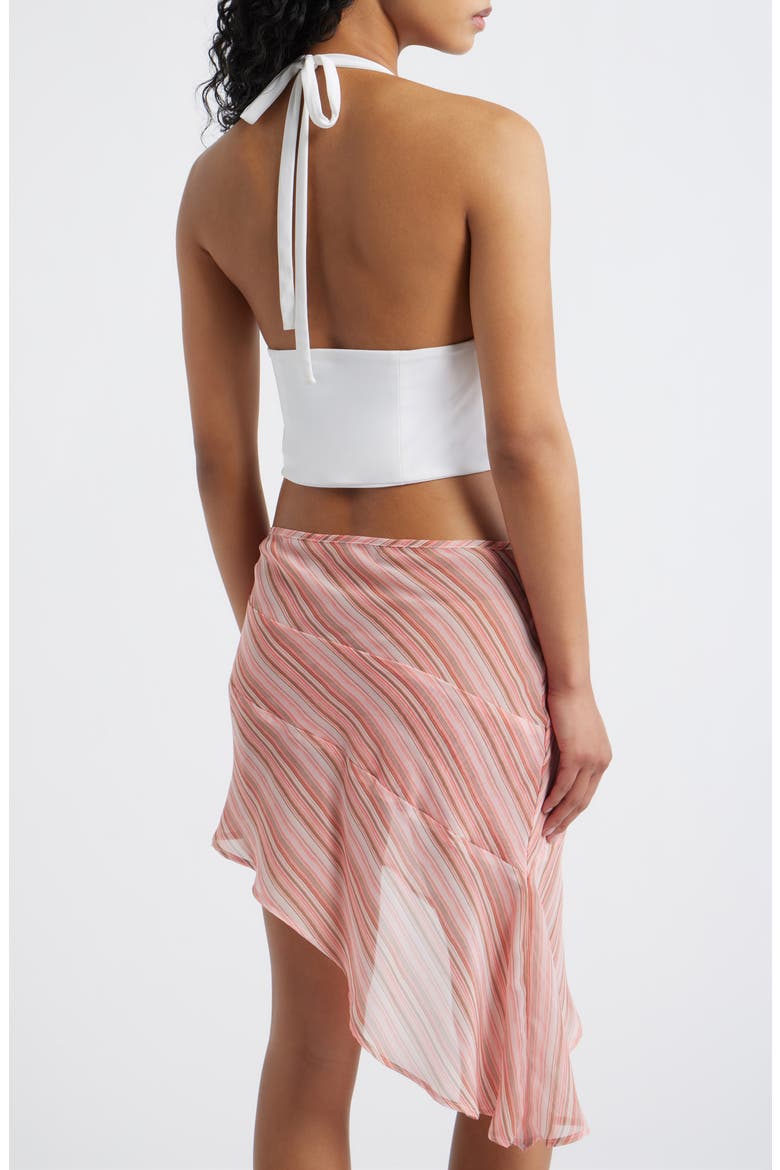 The Coco Plunge Neck Halter Crop Top, Alternate, color, WHITE
