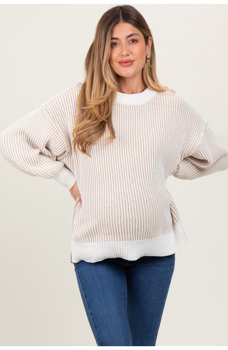 PinkBlush Ribbed Balloon Sleeve Sweater, Alternate, color,