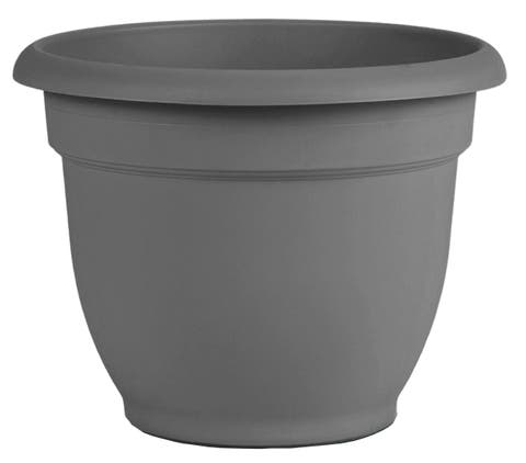 Ariana Self Watering Planter 16 Inch, Charcoal Gray