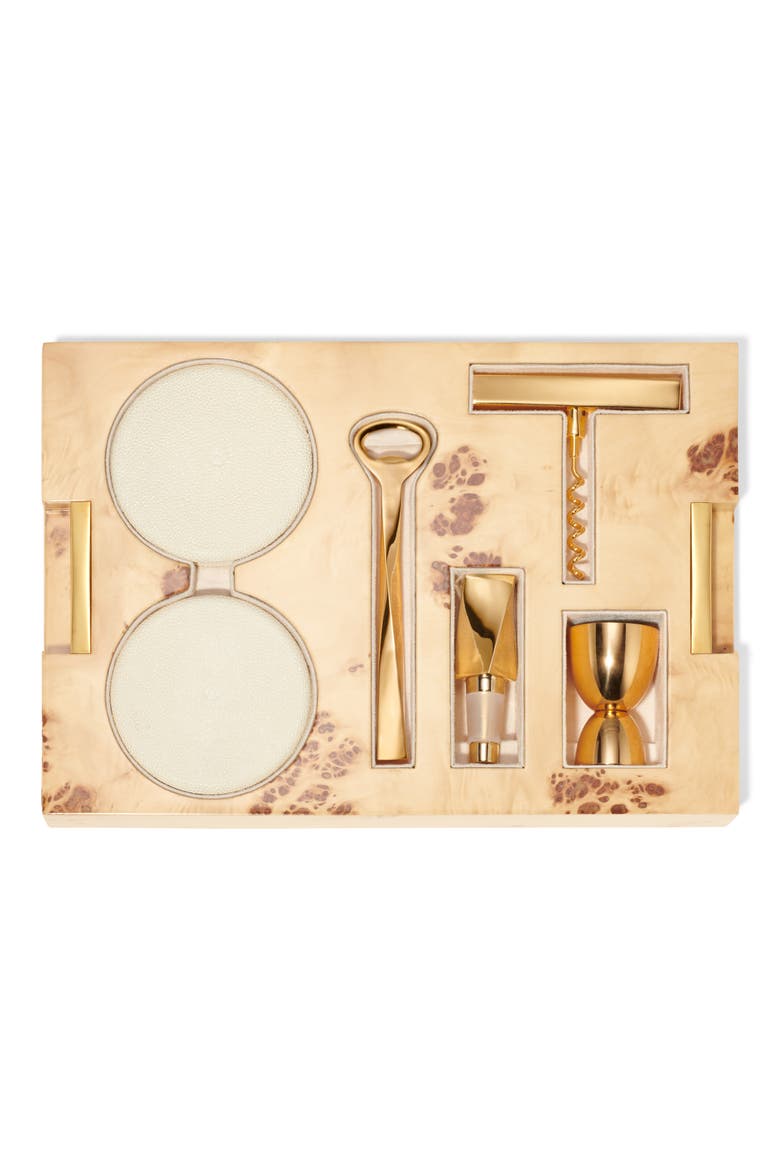 21-Piece Faux Shagreen Bar Set, Alternate, color, WHITE