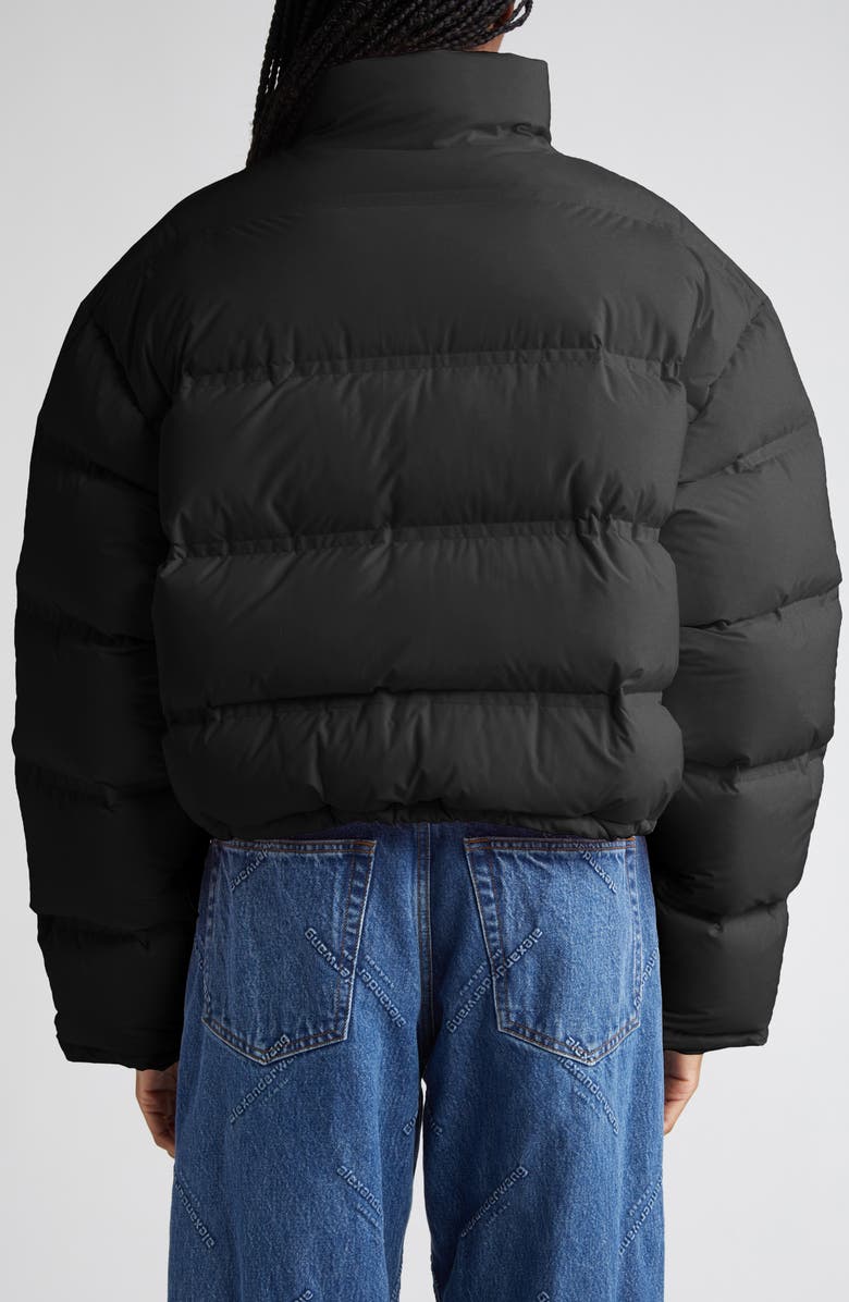 Alexander Wang Reflective Logo Crop Down Puffer Coat, Alternate, color,