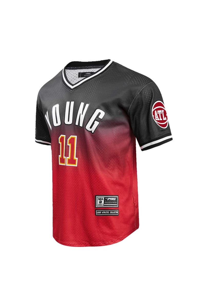 PRO STANDARD Men's Post Trae Young Black/Red Atlanta Hawks Ombre Name & Number T-Shirt, Alternate, color, Black