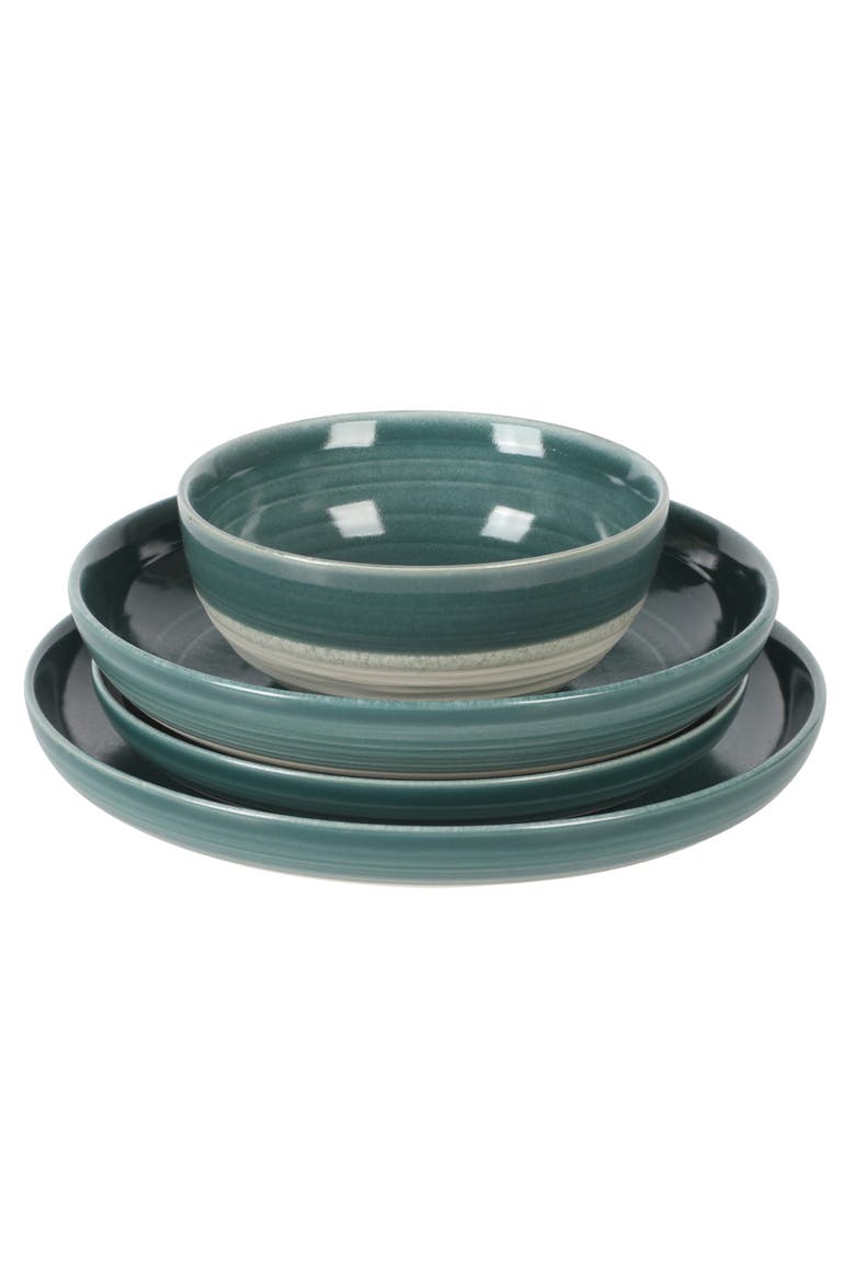 Clarina 16-Piece Reactive Glaze Stoneware Dinnerware Set, Alternate, color, Teal