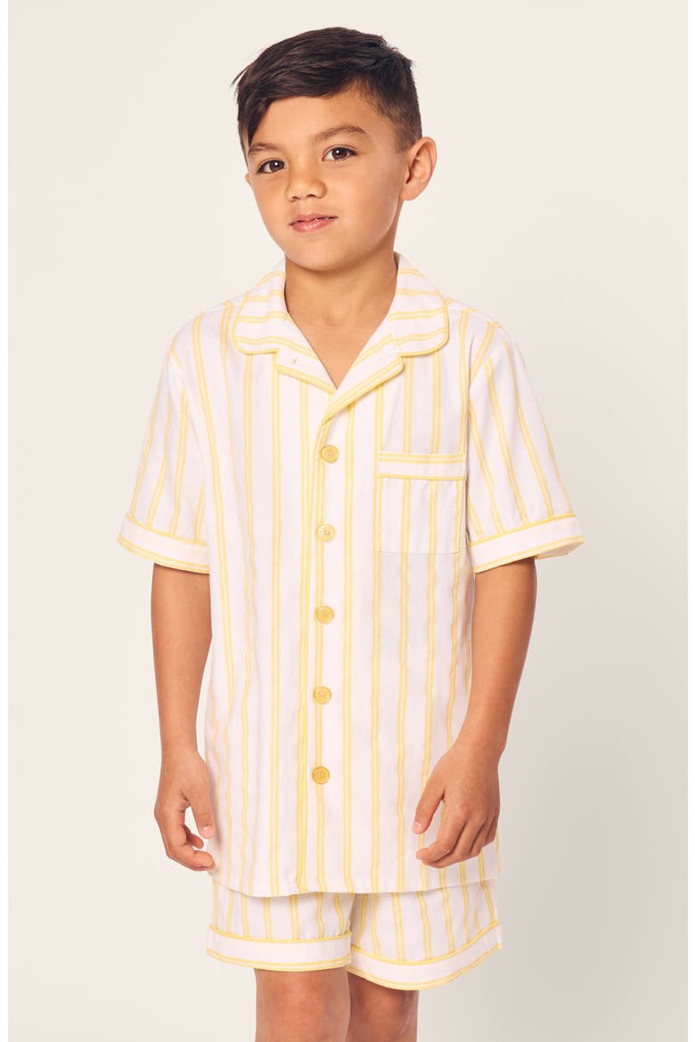 Sunny Stripe Two-Piece Short Pajamas, Alternate, color, YELLOW