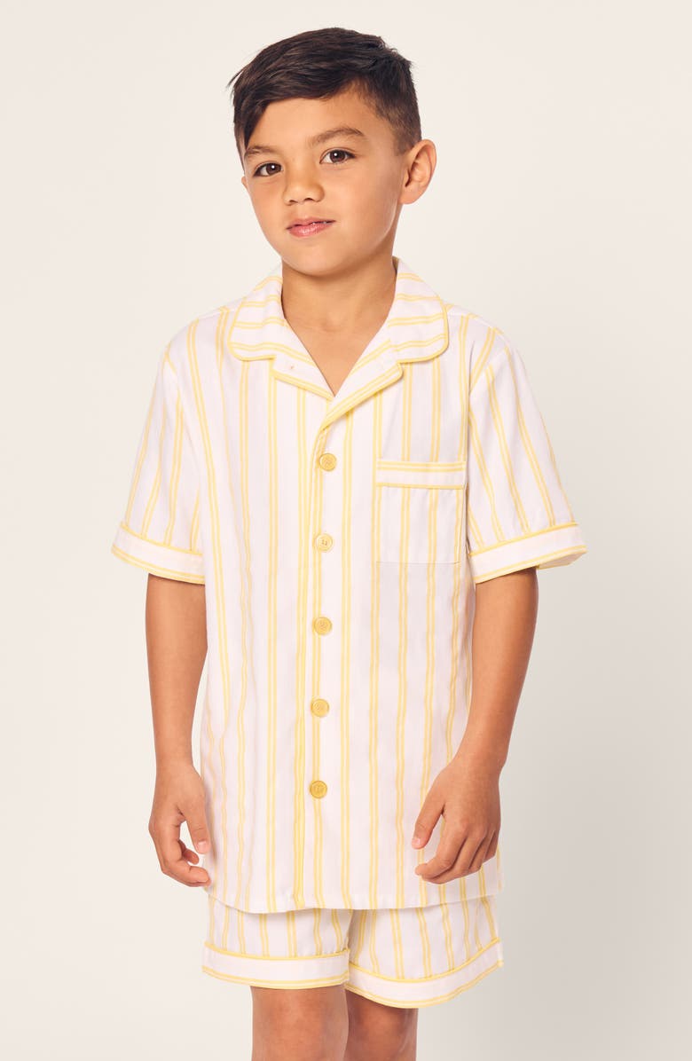 Petite Plume Kids' Stripe Two-Piece Short Pajamas, Alternate, color, 