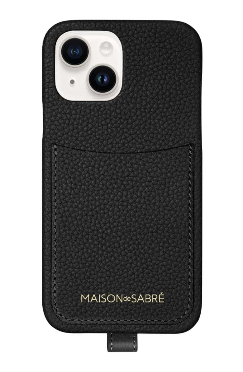 MAISON de SABRÉ Sling Phone Case, Alternate, color, Black Caviar