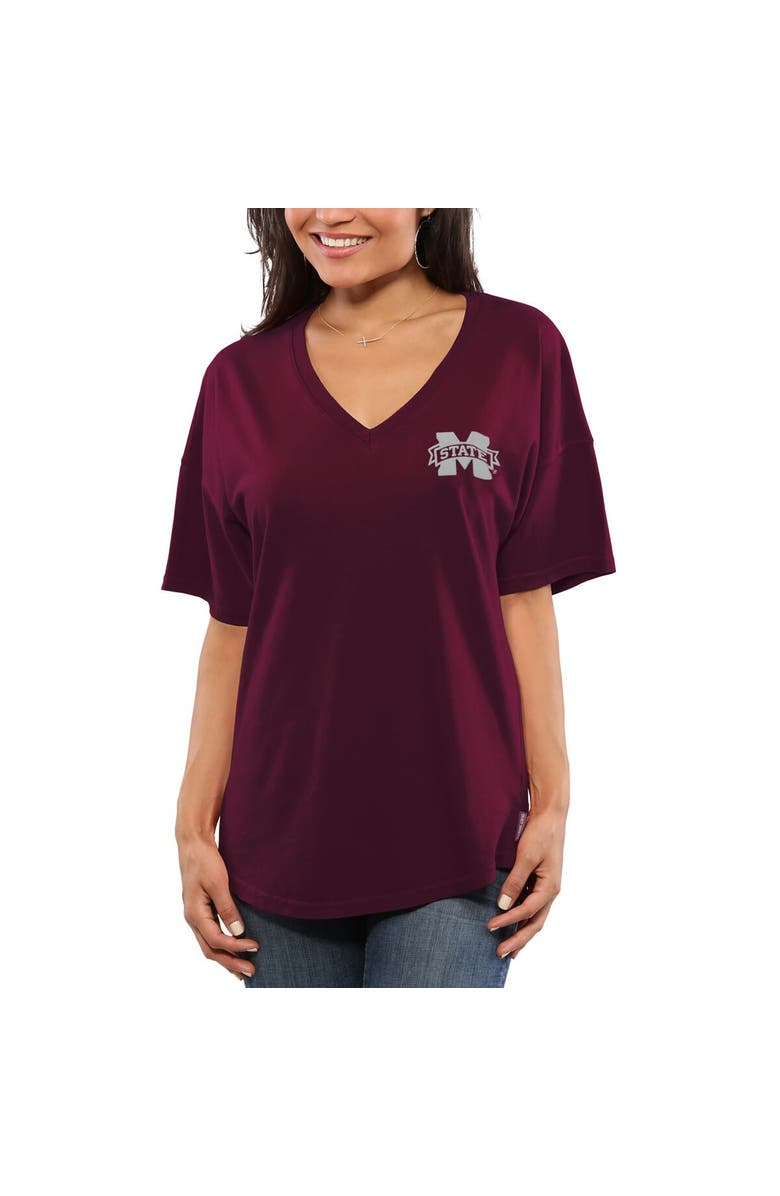 SPIRIT JERSEY Women's Maroon Mississippi State Bulldogs Spirit Jersey Oversized T-Shirt, Alternate, color, Maroon