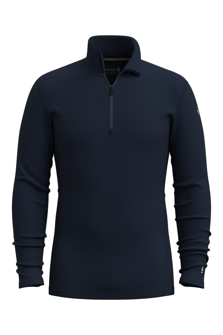 Classic Thermal Merino Base Layer Quarter Zip Pullover, Alternate, color, DEEP NAVY