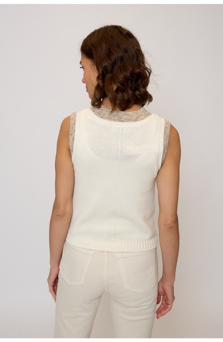 Central Park West Women's Dylan Spacedye Double Layer Tank Top, Alternate, color, Ivory Combo