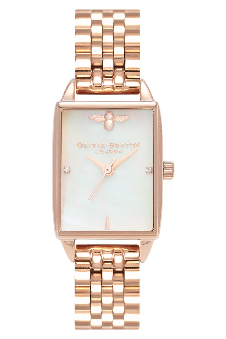 Beehive Bracelet Watch, 20mm, Main, color, ROSE GOLD/ MOP/ ROSE GOLD
