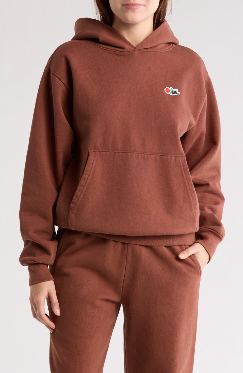 Melody Ehsani Heavy Fleece Hoodie, Main, color, Milk Chocolate