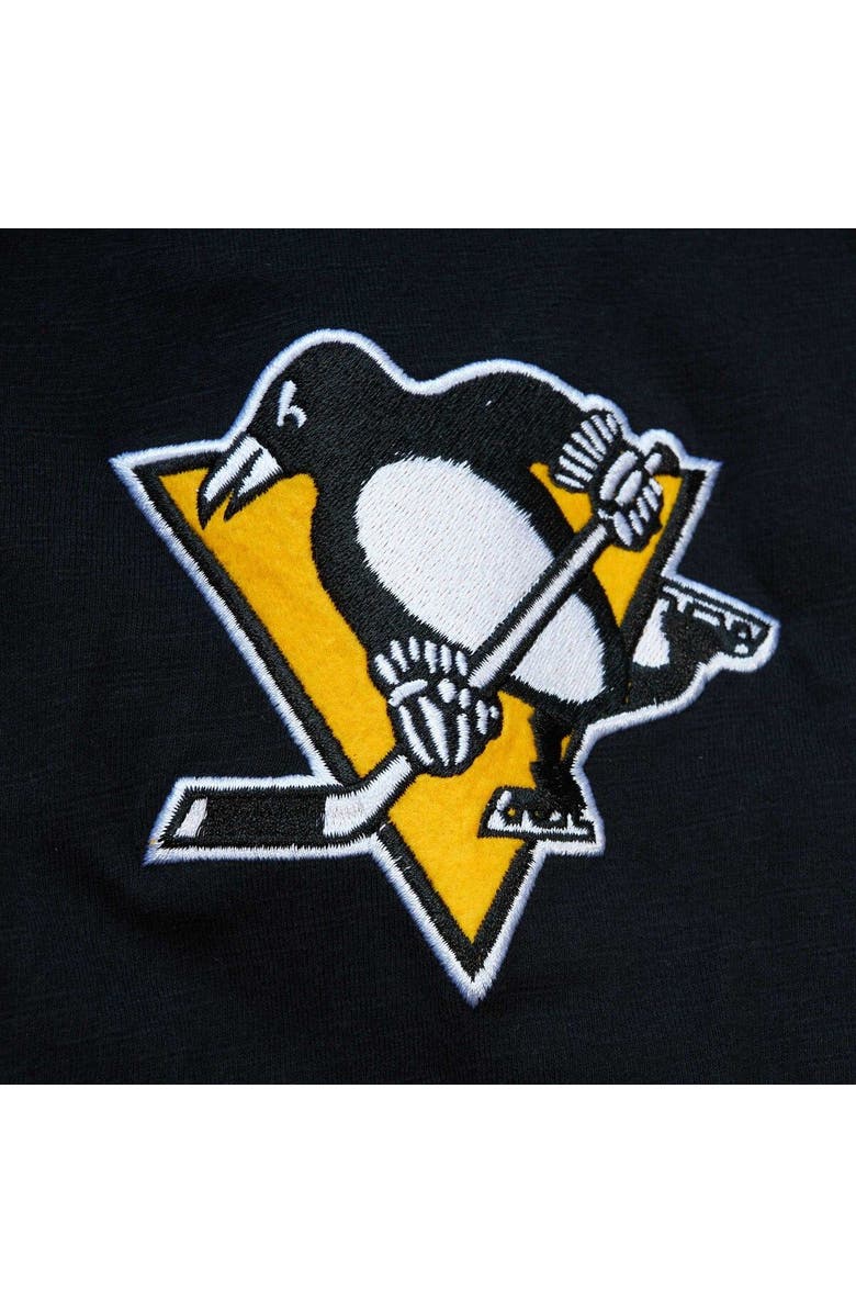 Mitchell & Ness Men's Mitchell & Ness Black Pittsburgh Penguins Legendary Slub Hoodie Long Sleeve T-Shirt, Alternate, color, Black