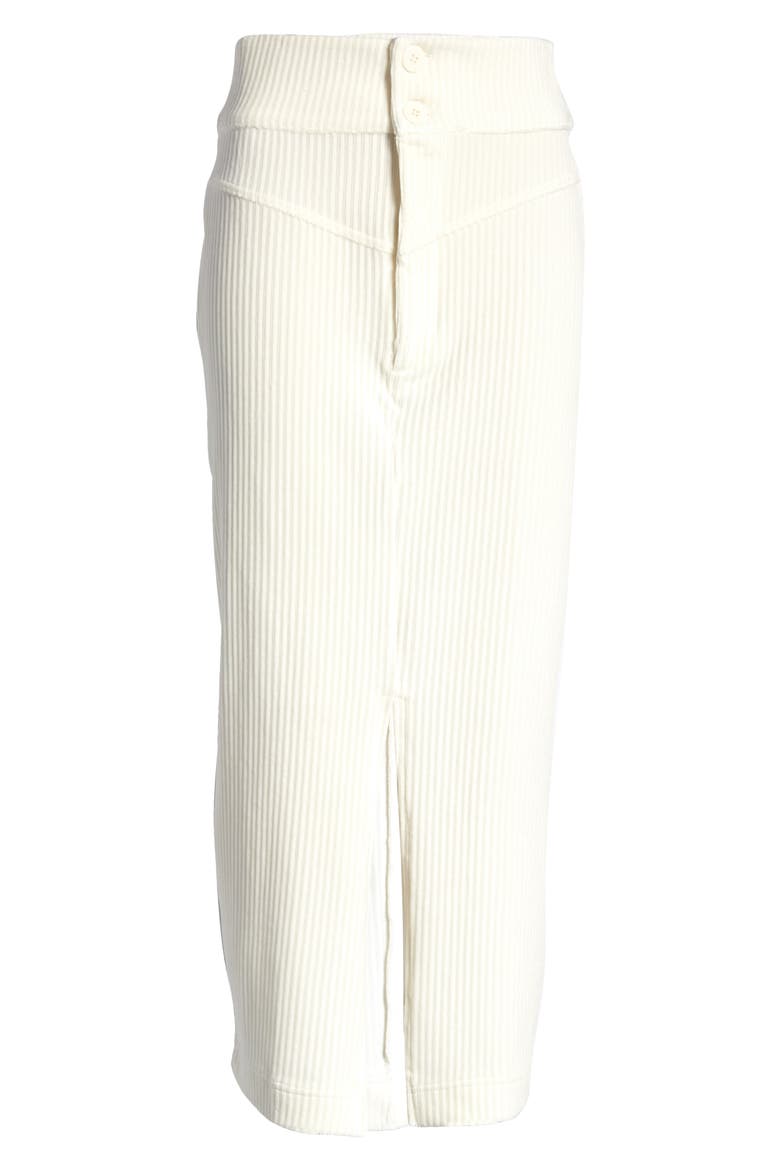 Ribbed Midi Pencil Skirt, Alternate, color, CREAM