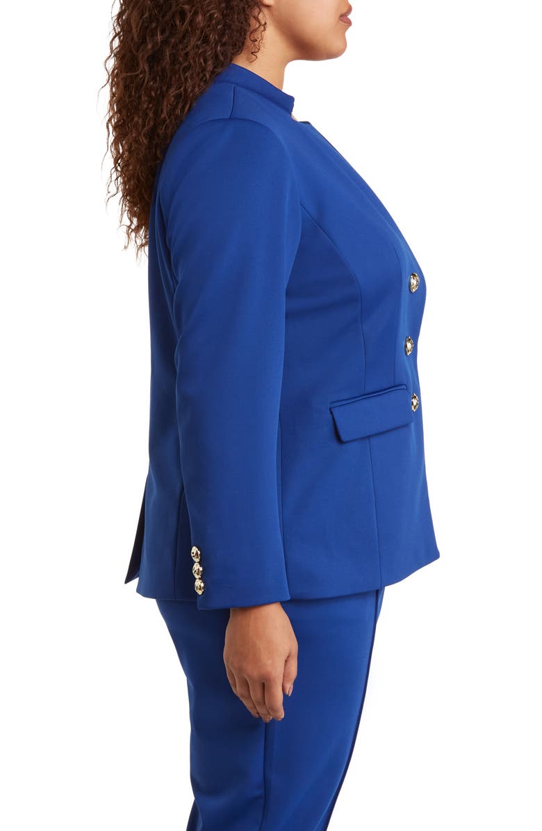 Tahari ASL Faux Double Breasted Ponte Blazer, Alternate, color, Cobalt