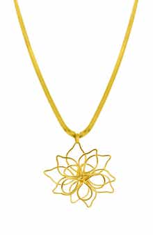 Water Resistant Flower Pendant Necklace