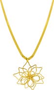 Adornia Water Resistant Flower Pendant Necklace