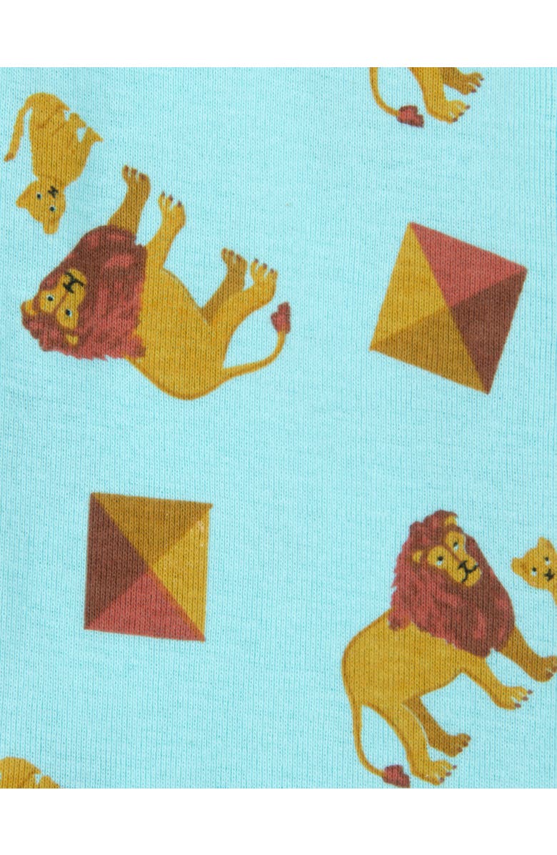 Leveret Kids Cotton Footed Printed Pajamas, Animal, Holiday & Fun Prints, Alternate, color, Lion