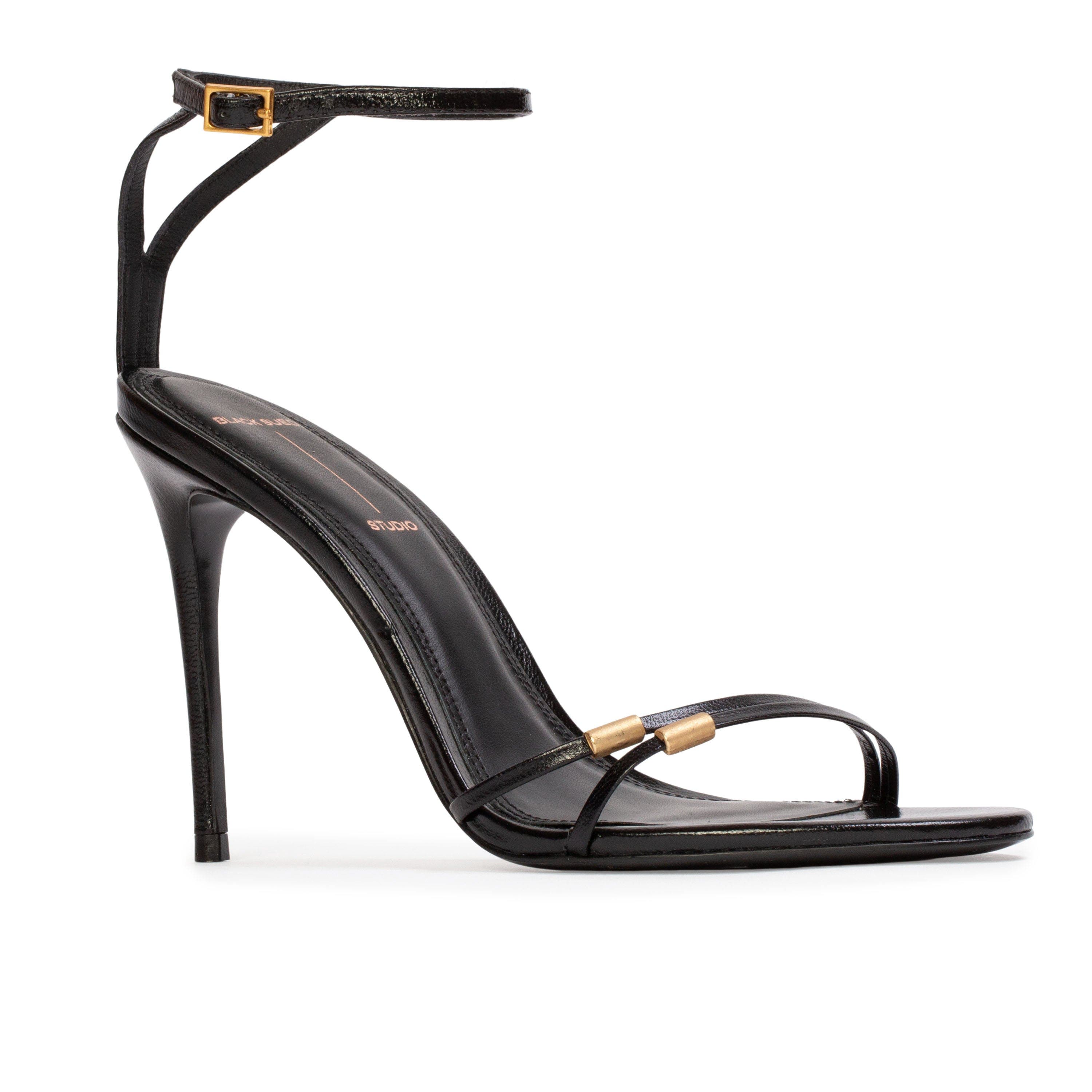 BLACK SUEDE STUDIO Britanny Strappy Sandal, Alternate, color, Black Leather