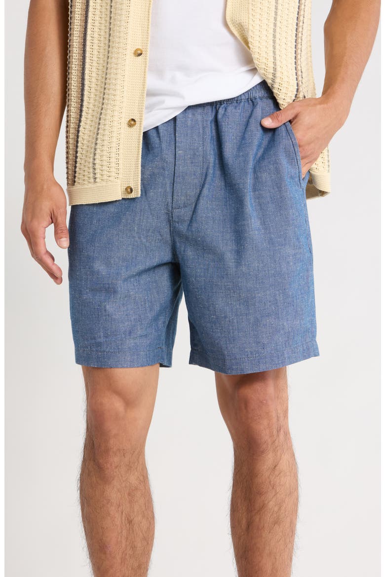 Paxton Cotton Blend Shorts, Main, color, CLOUD NINE