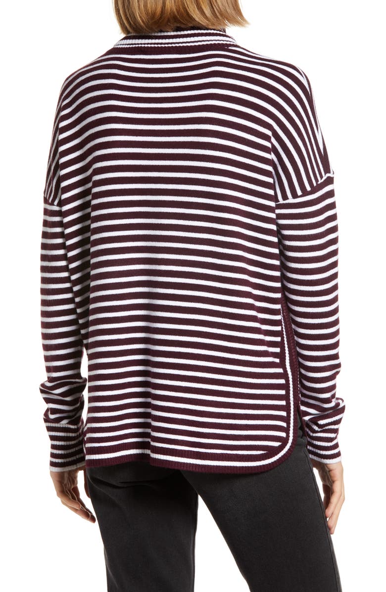 French Connection Women's Babysoft Stripe Turtleneck Top, Alternate, color,