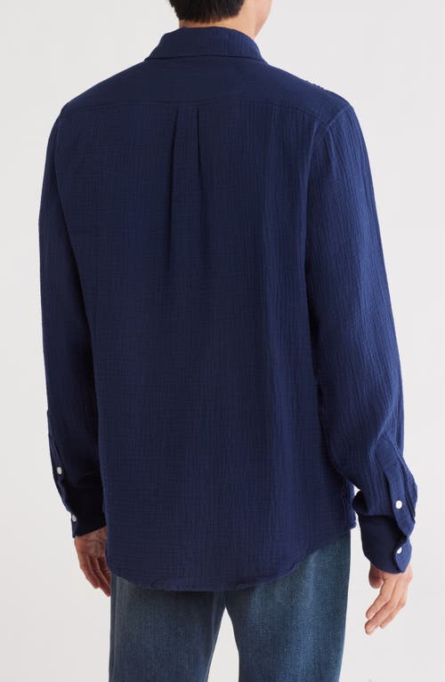Joe's Cotton Gauze Button-up Shirt In Navy